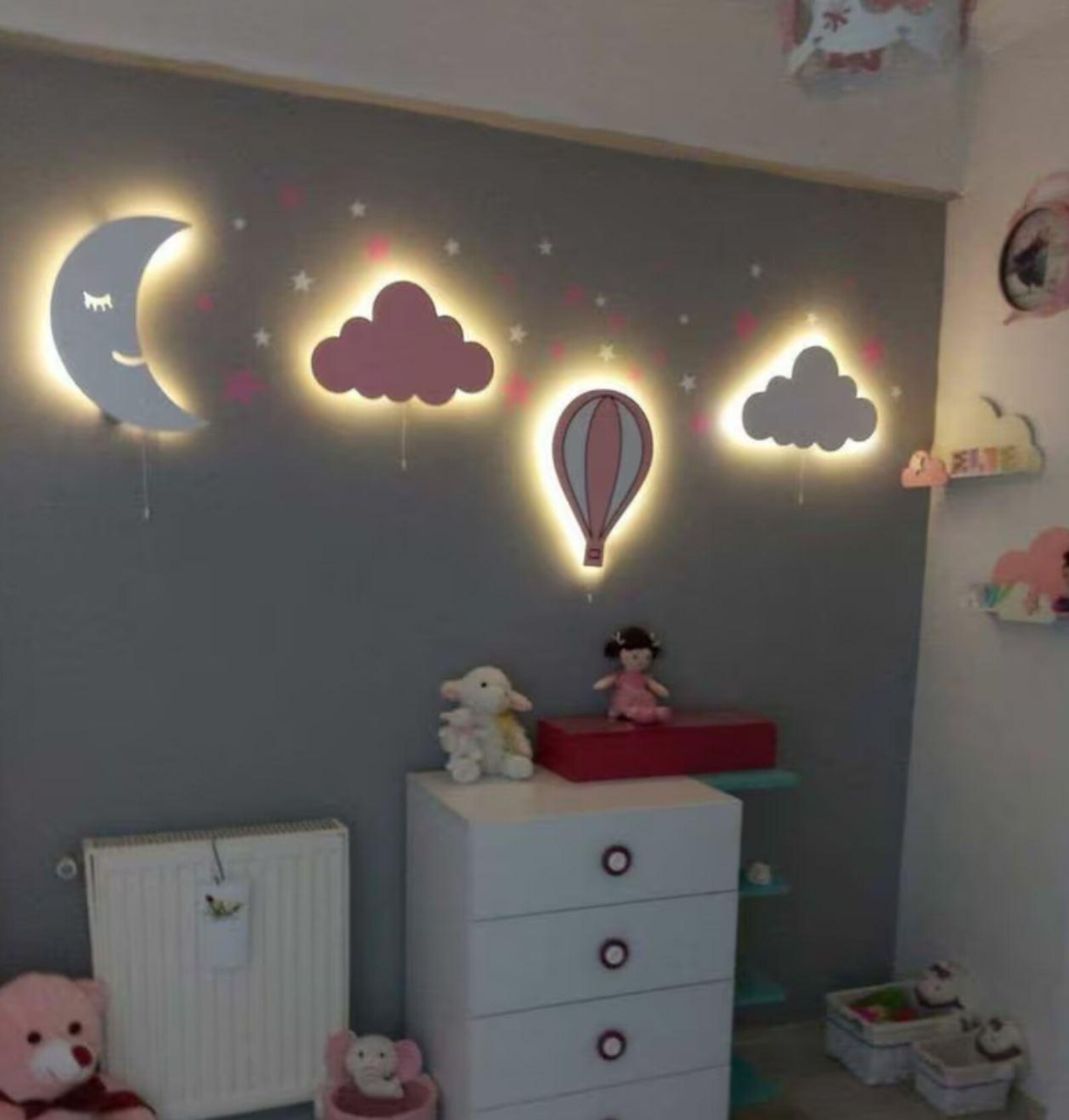 Set of 4 Nursery Lighting, Baby Room Lamp, Ballon Lamp, Cloud Lamp — free download