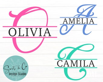 Split Monogram Alphabet SVG, PNG, EPS, Dxf, Jpeg, pdf, ai, Cricut cut file, silhouette,  26 individual cut files - Cricut Digital Download