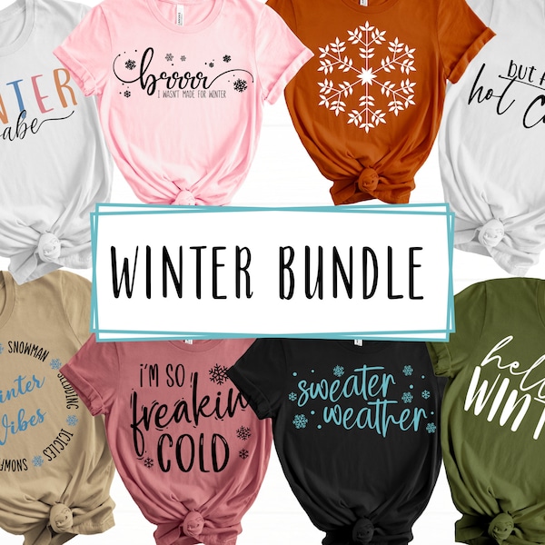 Winter SVG Bundle - Winter shirt SVG for Cricut - Winter t-shirt svg bundle - Christmas bundle - svg, pdf, dxf Digital Download