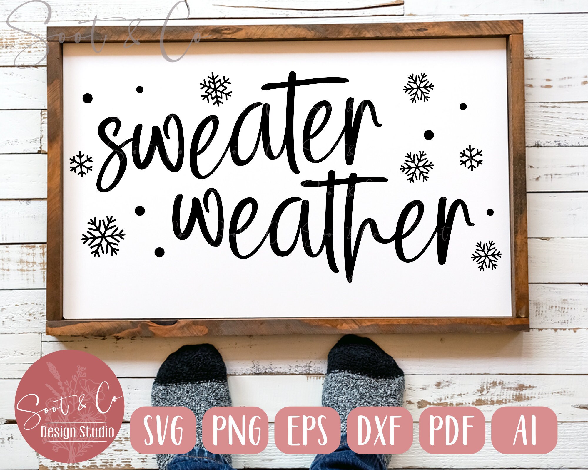 Winter SVG Design - Sweater Weather Svg File for Cricut - Snowflake SVG ...