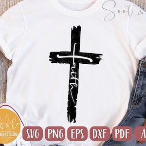 Fichier SVG Faith | Croix de foi - SVG chrétien | Fichier religieux Cricut svg, png, dxf, pdf, ai | Jésus-Dieu-Foi Téléchargement numérique