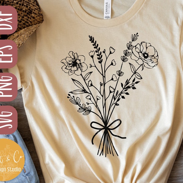 Wildflowers Bouquet svg, Flower svg, flower bouquet svg, T shirt svg, SVG,PNG, EPS, Instant Download, Cricut