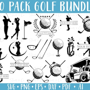 Golf svg Big Bundle, golf monogram, split monogram svg, golf club svg, golf ball svg, Cricut cut file, Sublimation, Digital Download