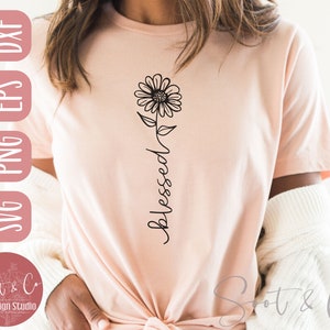 Blessed Flower SVG Design - Wilde Blume SVG Datei für Cricut - Blume SVG - gesegneter Schnitt
