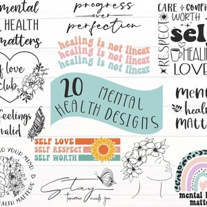 Mental Health Matters SVG - Big Bundle SVG file for Cricut - Mental Health Awareness Bundle SVG-Digital Download