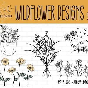 Wildflower SVG Bundle 1 - Wildflower SVG for Cricut - Wildflower bundle - svg, pdf, dxf, pdf - Digital Download