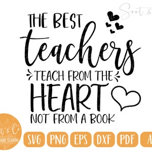 Teacher SVG design - Teach from the heart SVG - Teacher t-shirt - Cricut cut file- svg, png, dxf, pdf, ai - Digital Download