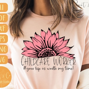 Trabalhador de puericultura svg, camisa escolar SVG, PNG, EPS, Dxf, Download instantâneo, Cricut