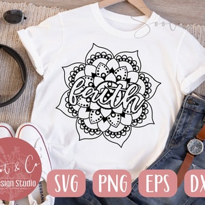 Faith Mandala svg,  spiritual svg, SVG,PNG, EPS, Dxf, Download, Cricut, Stencils, Transfers