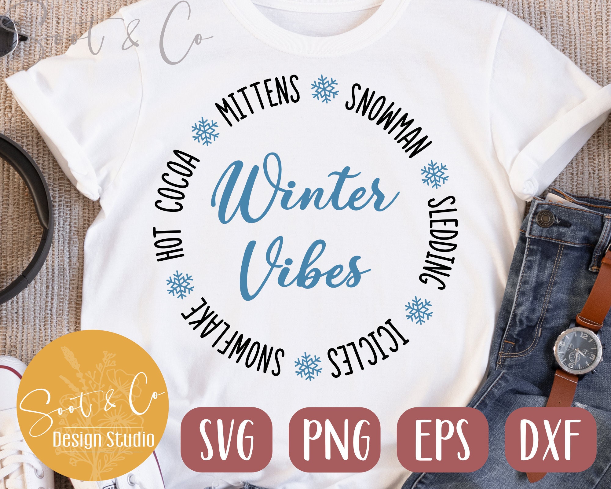Winter Car Gifts Flat PNG & SVG Design For T-Shirts