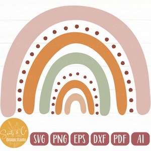 Boho Rainbow SVG design - Boho SVG file for Cricut - Boho Rainbow Sign svg, png, dxf, pdf - SVG Digital Download