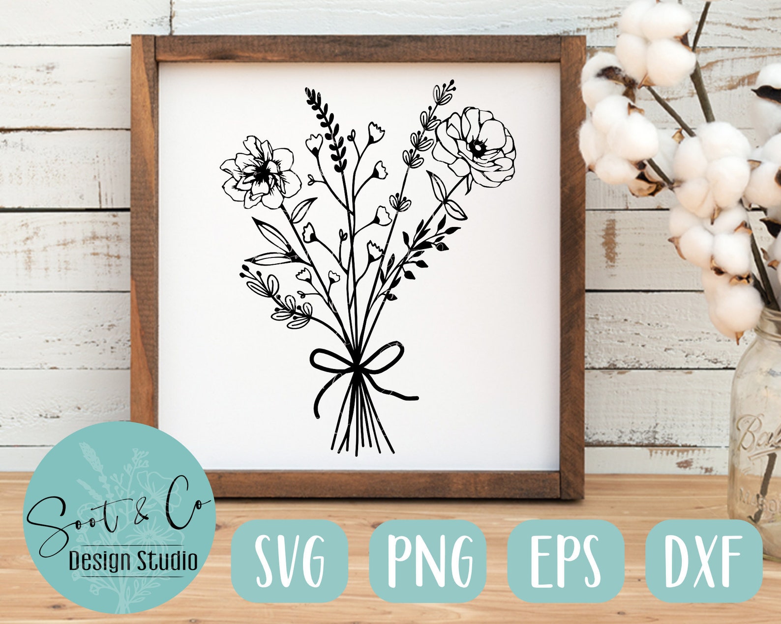 Wildflowers Bouquet Svg Flower Svg Flower Bouquet Svg T Etsy