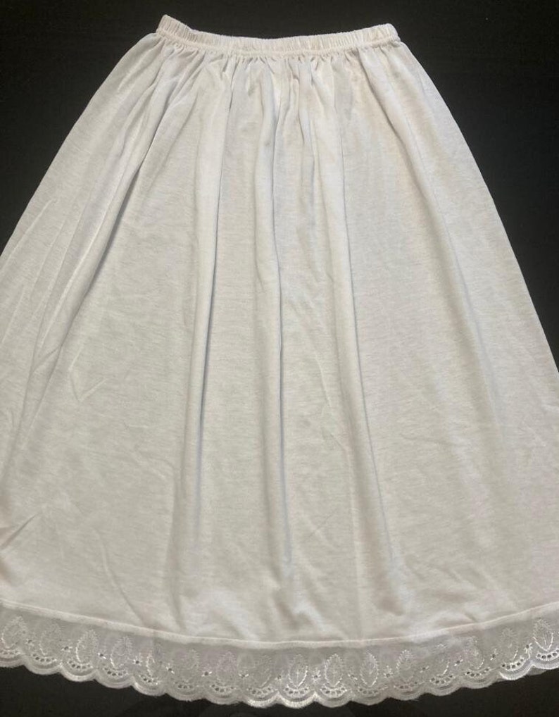 Soft Cotton Half Slip,Underskirt, Petticoat Lightweight,Pure White,Stretchy Lace Edged,UK free delivery 30 In Stock image 7