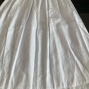 White Half Slip Anti Statics Petticoat 100%Cotton Handmade Underskirt Lightweight 40 in stock image 6