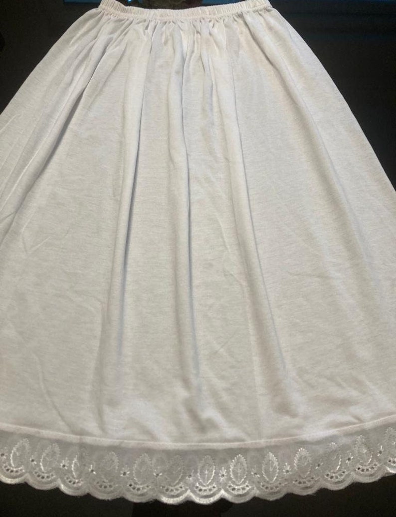 Soft Cotton Half Slip,Underskirt, Petticoat Lightweight,Pure White,Stretchy Lace Edged,UK free delivery 30 In Stock image 3