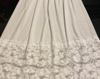 Pure Cotton White Skirt, Soft comfortable Light Weight Skirt, Petticoat, Half Slip, Underskirt Handmade Beautiful Skirt