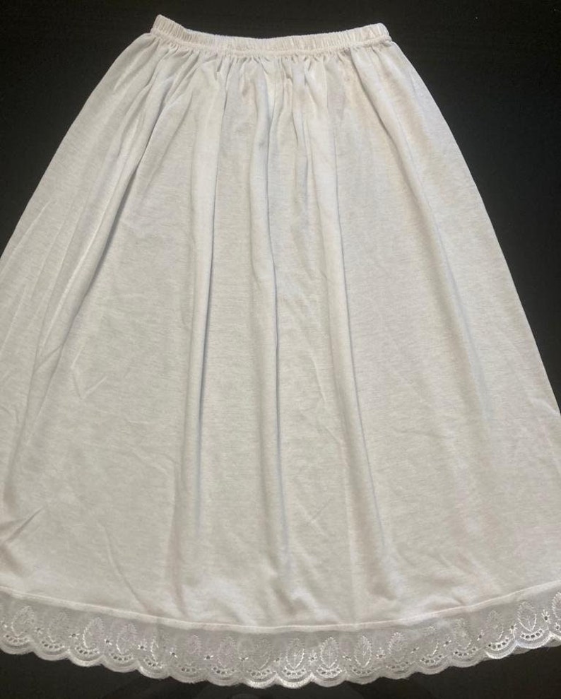 Soft Cotton Half Slip,Underskirt, Petticoat Lightweight,Pure White,Stretchy Lace Edged,UK free delivery 30 In Stock image 6