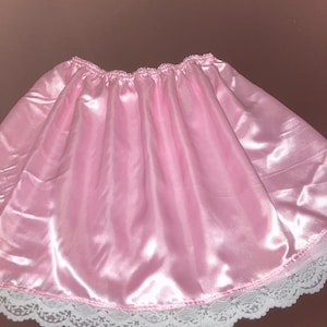 Unisex Silky  Satin Baby pink colour  Mini/Short,Skirts,/Half Slip, Sissy Beautiful  Skirts waist  size -S-XL (26&quot;-38&quot;)UK Free Delivery