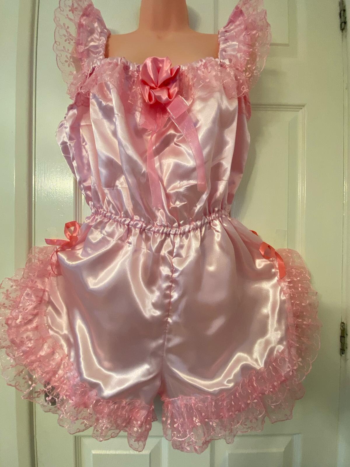 Lockable Adult Baby Sissy Bodysuit