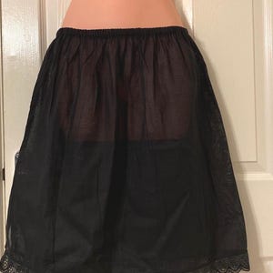 100%Cotton Handmade Black Half Slip Anti Statics Petticoat Underskirt Lightweight