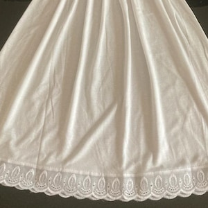 Soft Cotton Half Slip,Underskirt, Petticoat Lightweight,Pure White,Stretchy Lace Edged,UK free delivery 30 In Stock
