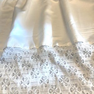 White Sheer,Half Slip,Petticoat,Beautiful Short Skirt Pure White Sissy, Unisex ,Net lace Edging,Waist Size M- XL, UK Free Delivery