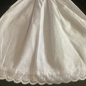 White Half Slip Anti Statics Petticoat 100%Cotton Handmade Underskirt Lightweight 40 in stock image 7