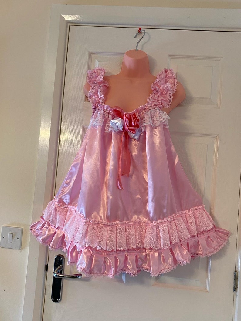 Sissy Baby Doll Nighty Pink Satin and Lace Cami Top and Pantie , - Etsy