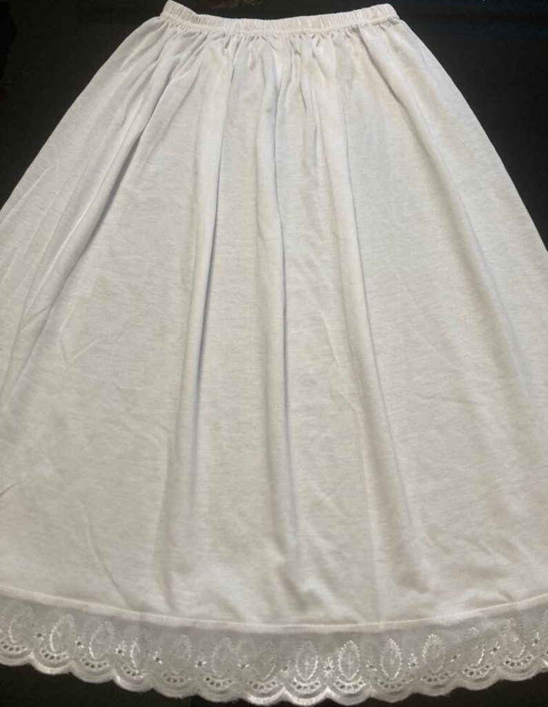 Soft Cotton Half Slip,Underskirt, Petticoat Lightweight,Pure White,Stretchy Lace Edged,UK free delivery 30 In Stock image 9