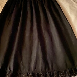 Black Half Slip Anti Statics Petticoat  100%Cotton Handmade Underskirt Lightweight