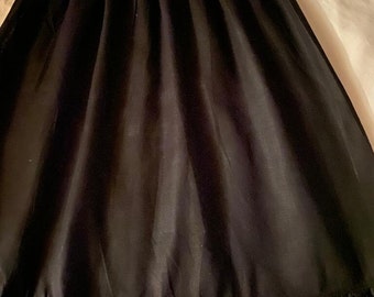 Black Half Slip Anti Statics Petticoat  100%Cotton Handmade Underskirt Lightweight