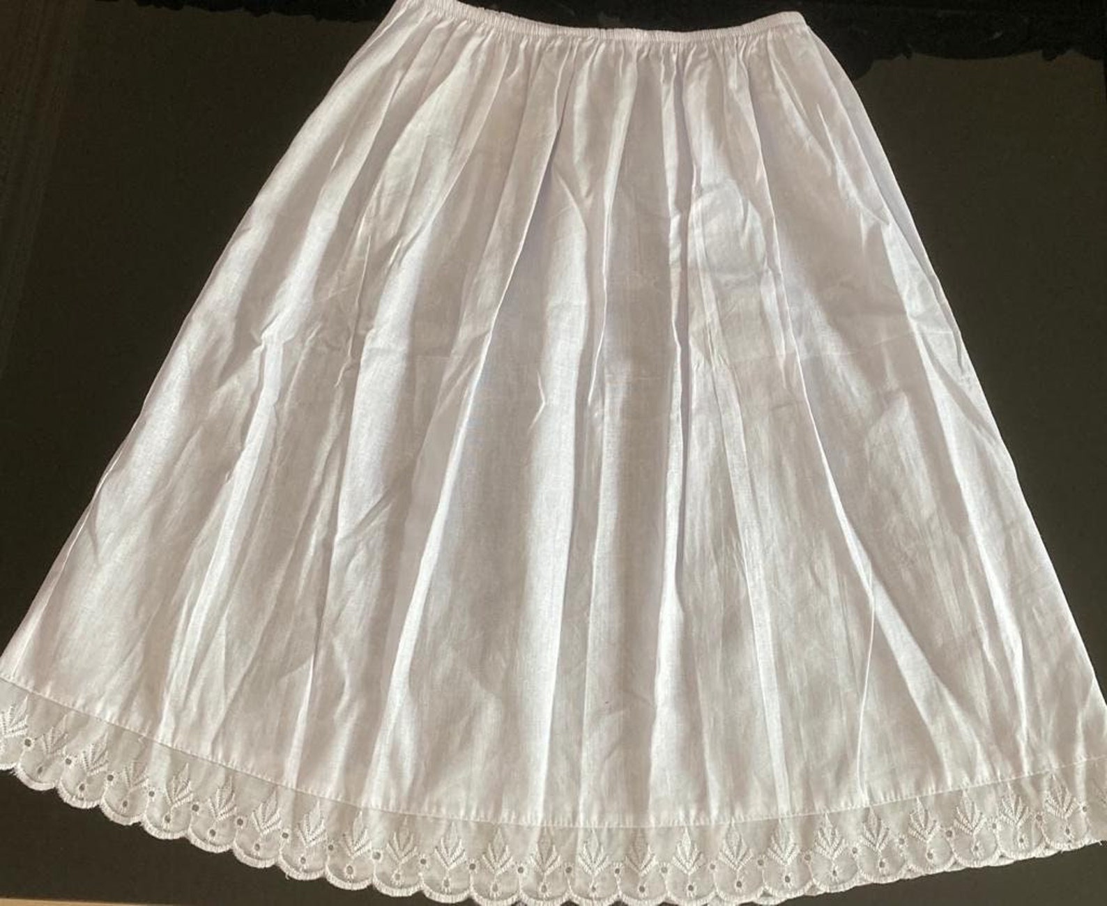 White Half Slip Anti Statics Petticoat 100%cotton Handmade Underskirt ...