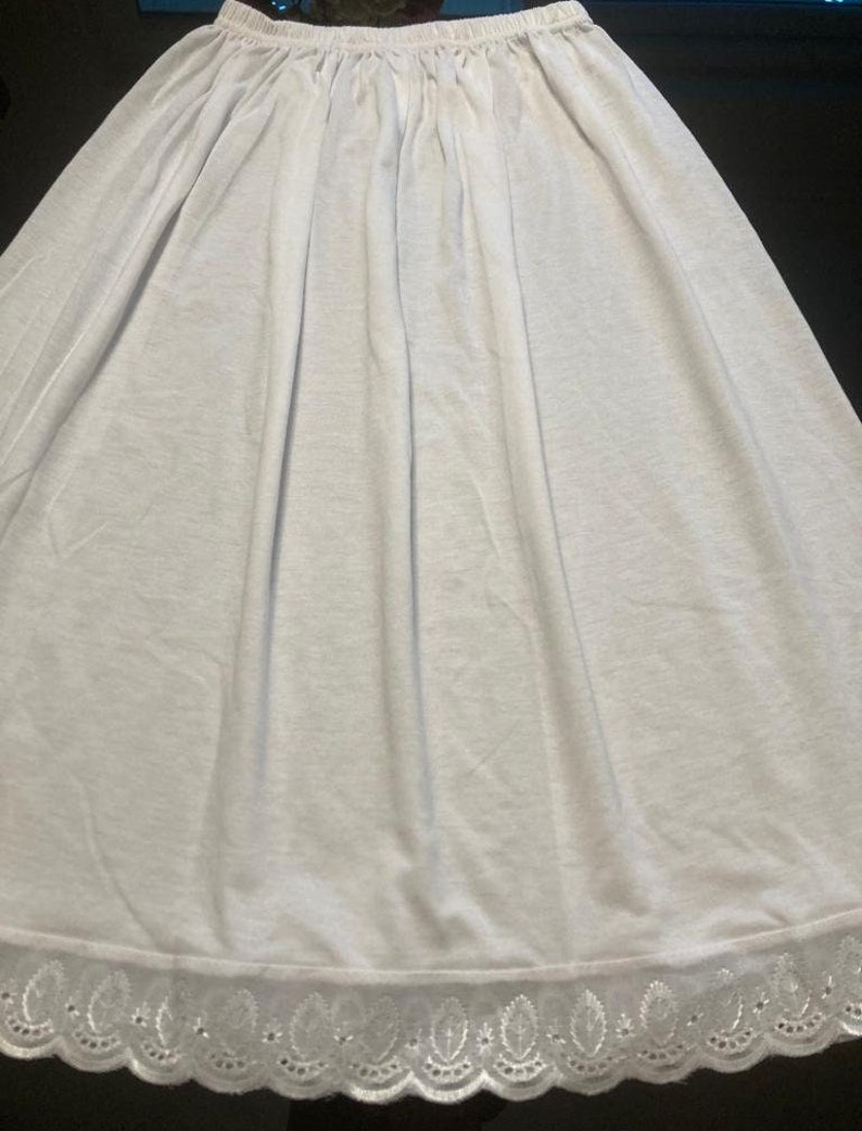 Soft Cotton Half Slip,Underskirt, Petticoat Lightweight,Pure White,Stretchy Lace Edged,UK free delivery 30 In Stock image 5