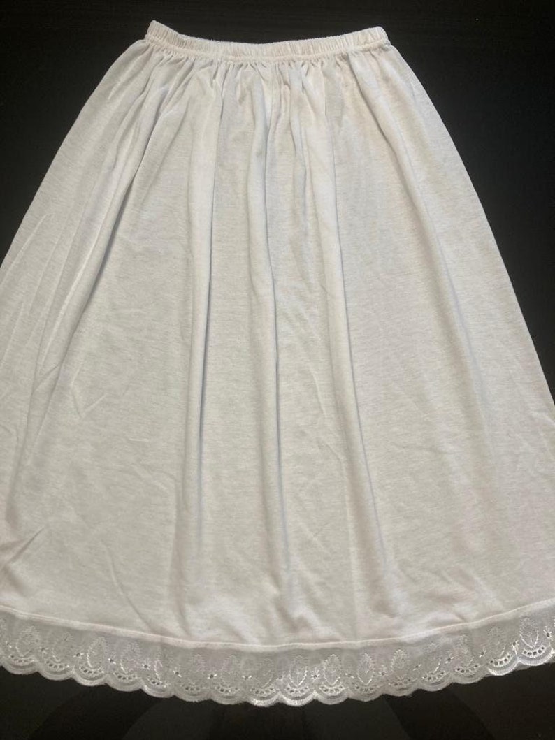 Soft Cotton Half Slip,Underskirt, Petticoat Lightweight,Pure White,Stretchy Lace Edged,UK free delivery 30 In Stock image 2