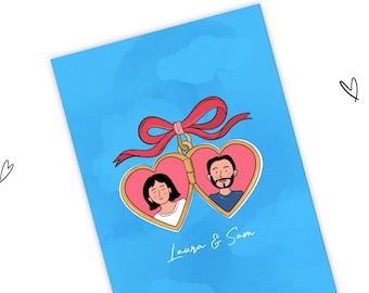 Personalized Couple Portrait | Custom Couple Illustration ( Digital Download )