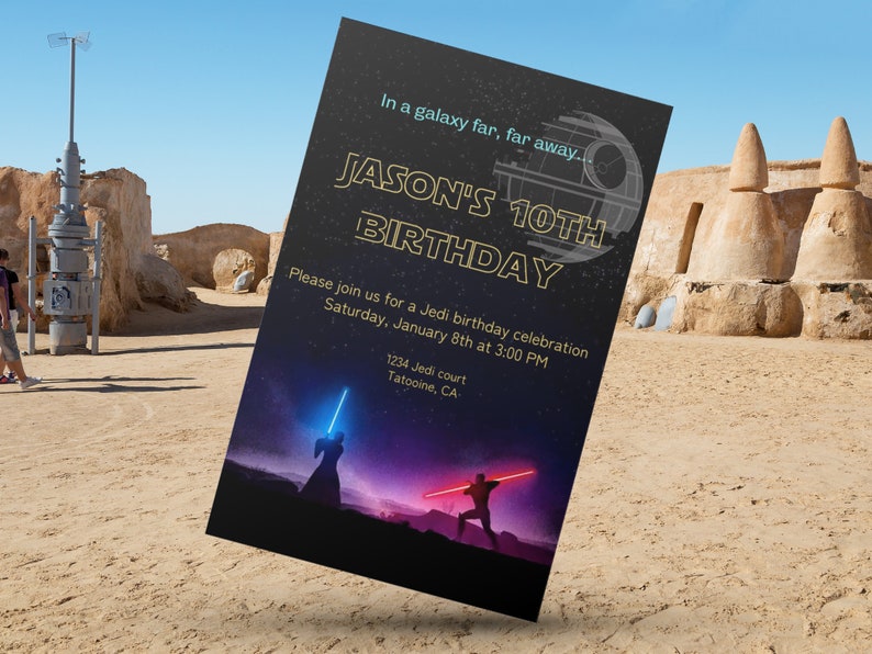 Star Wars Birthday Party Invitation | Canva Editable Template for ...