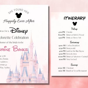 Magical Bachelorette Weekend Invitation and Itinerary | Theme Park Bach Party | Canva Editable Link | Digital Download