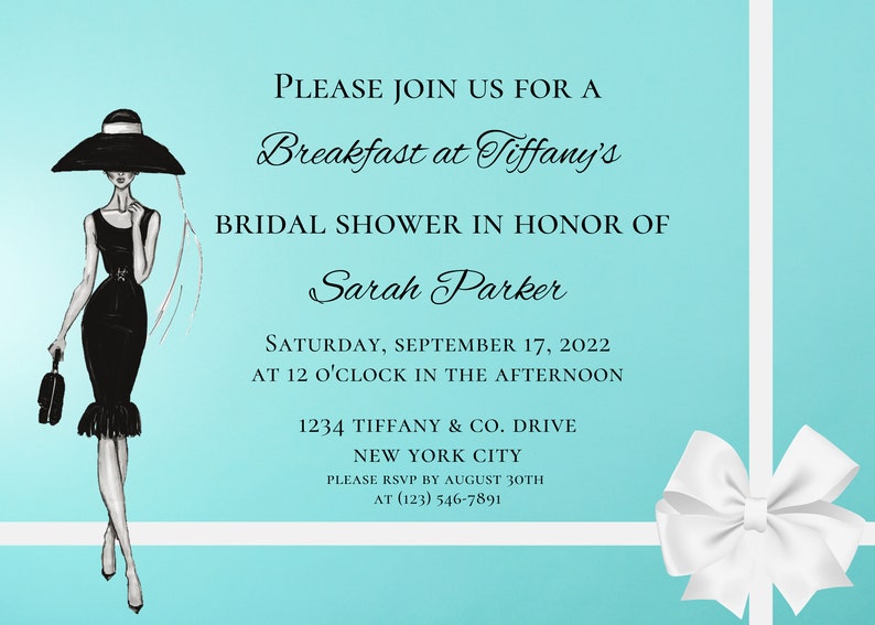 Breakfast at Tiffany's Bridal Shower Invitation Template | Audrey ...
