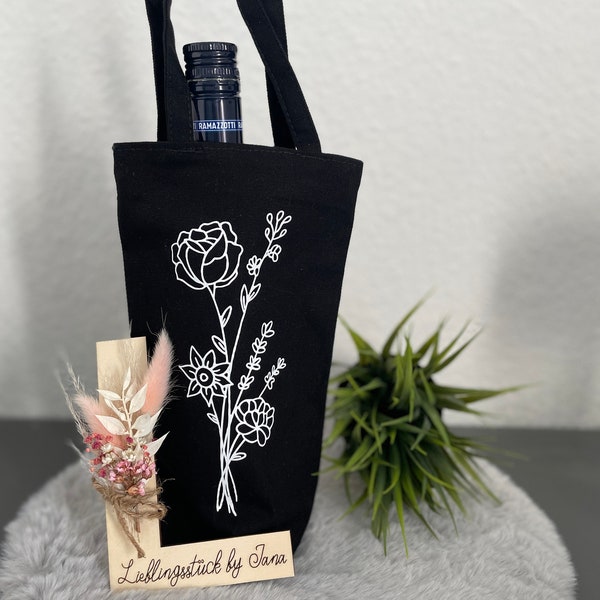 Flaschentaschen / Geschenk mit Sekt oder Wein/ Geschenktasche