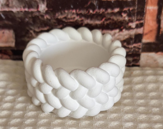 Tealight holder in knitting pattern autumn & winter decoration element handmade unique gift idea