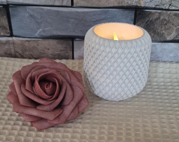 Tealight holder, candle holder decorative container made of Keraflott