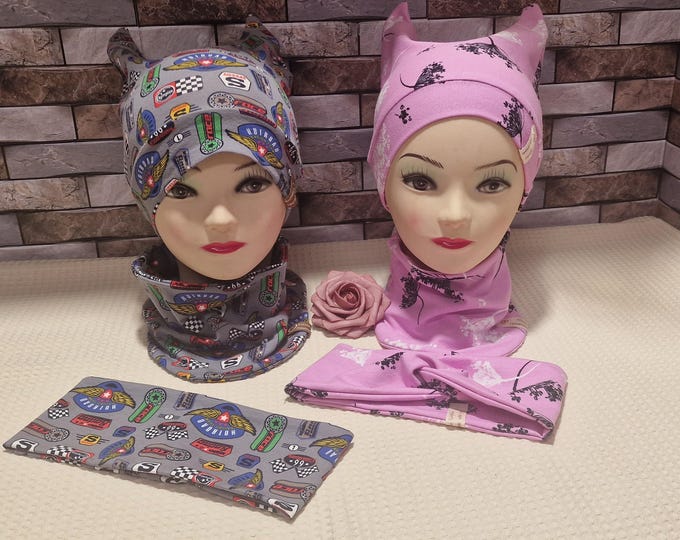 Devil's hat, neck sock, headband, hairband, knotted headband, hat, scarf