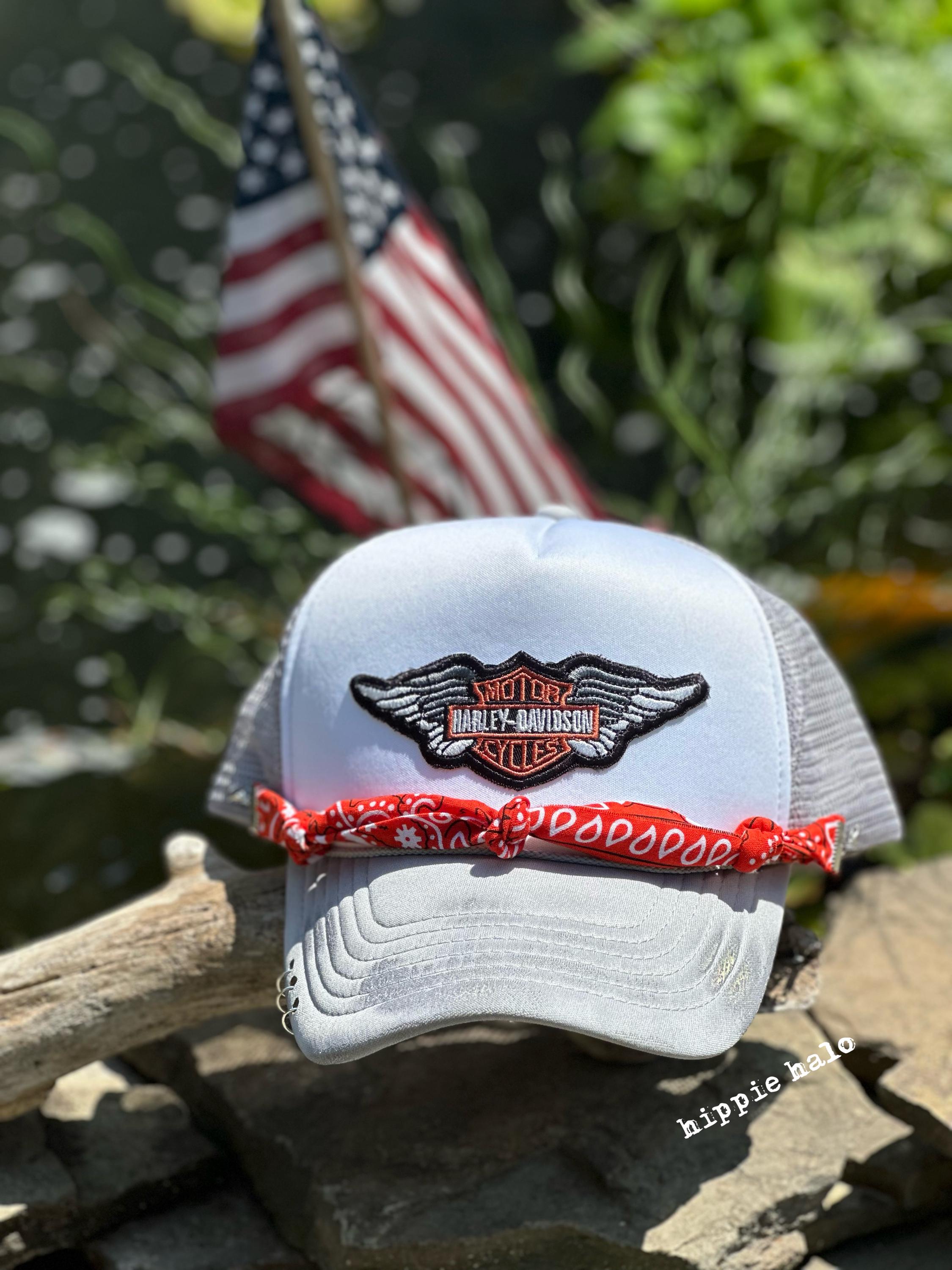 Harley Davidson Retro Vintage Style Patch Hat Cap Trucker Mesh HD Motorcycles Harley-Davidson® Mens Willie G Skull Patch Snapback  main image 4