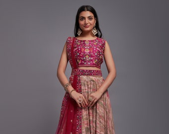 Vêtements de mariage indiens festifs, élégance Lehenga, couleur Lehenga Choli pour vêtements de fête pour femmes, travail de broderie lehenga