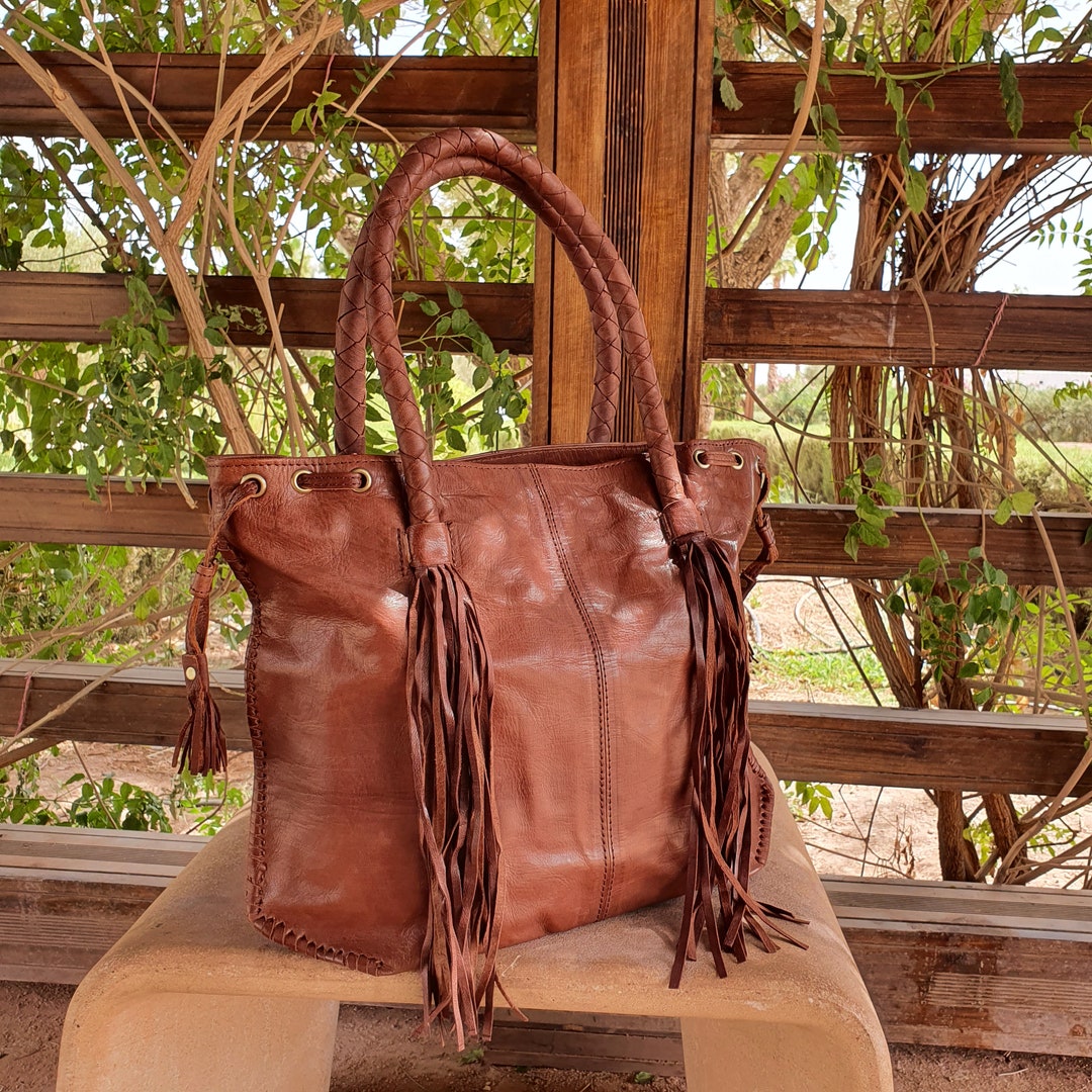 Leather Fringe Purse Handmade Leather Fringe Bag Handbag Etsy