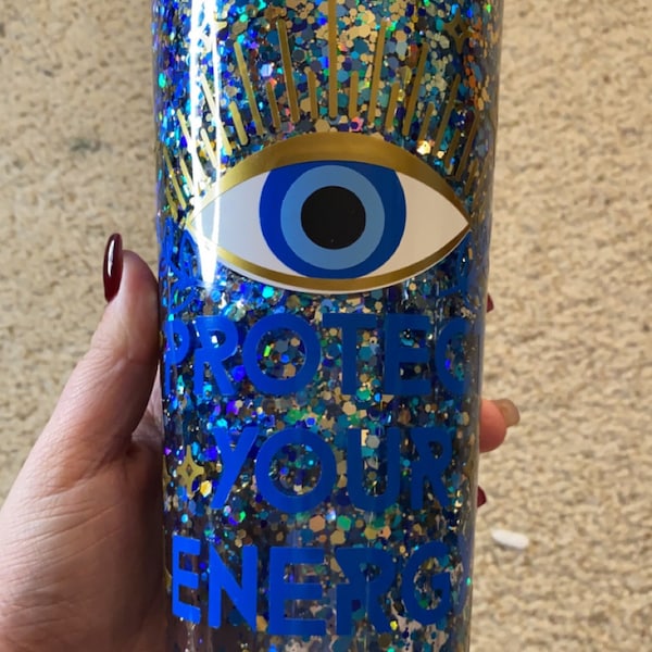 Evil Eye Snowglobe Tumbler Etsy