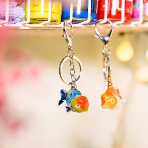 Ranchu Goldfish Keychain – Hand-painted 3D Resin Pendant, 4 or 6 Cm ...