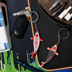 Colorful Koi Fish Keychain - Lucky Carp Key Ring - Lucky Charm