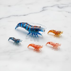 Tiger Shrimp Resin Figurine – Hand-Painted Mini Sculpture, 2–15 cm Options for Aquarium Decor