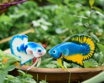 Plakat Betta Resin Figurine – Hand-painted Mini Sculpture, 2–15 Cm